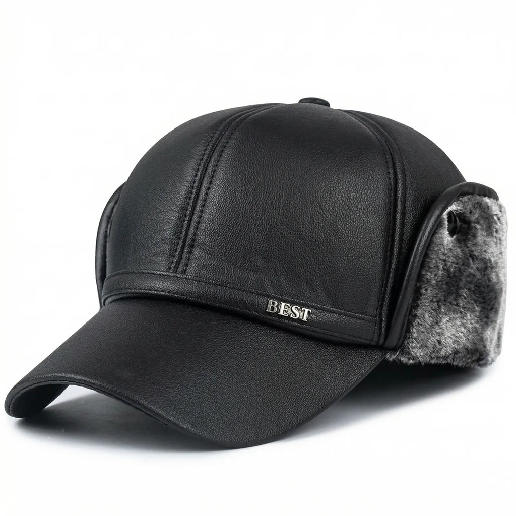Casquette Cuir Hiver Homme — coloris gris