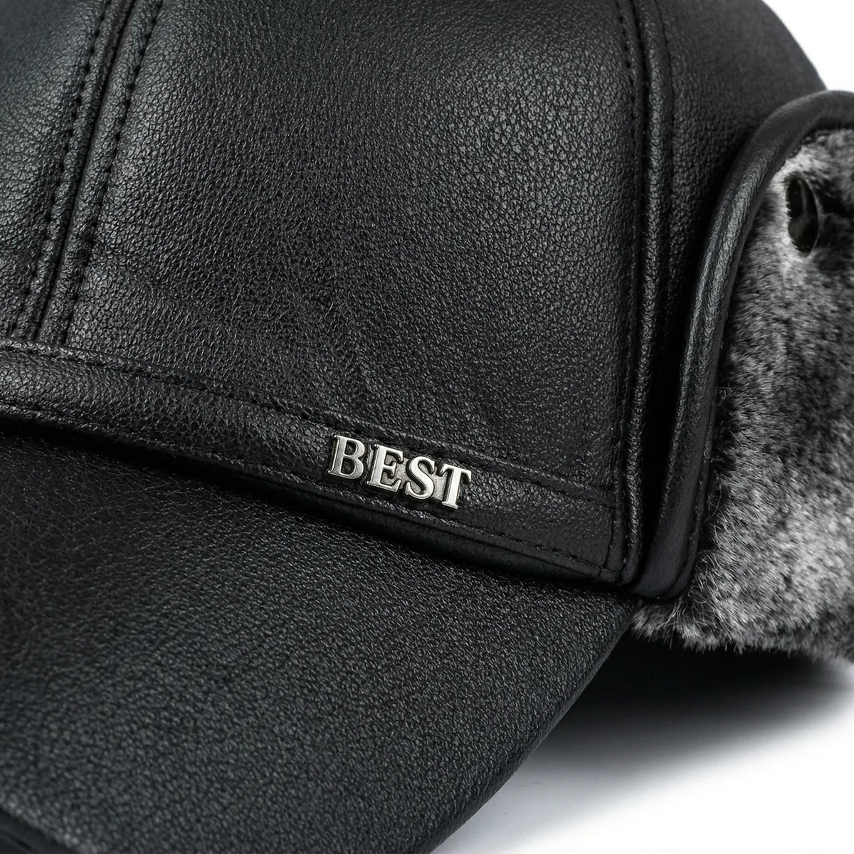 Casquette Cuir Hiver Homme, vue de détail