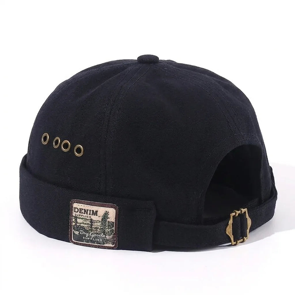 Casquette Docker Cotelé — coloris noir