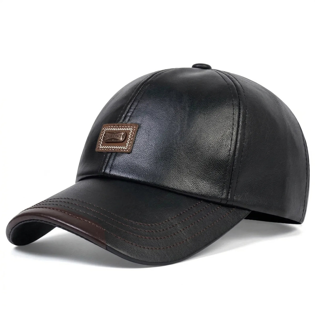 Casquette en Cuir Baseball — coloris noir