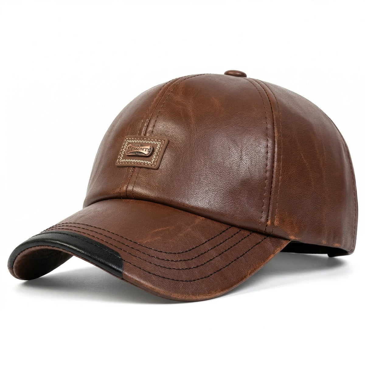 Casquette en Cuir Baseball — coloris marron