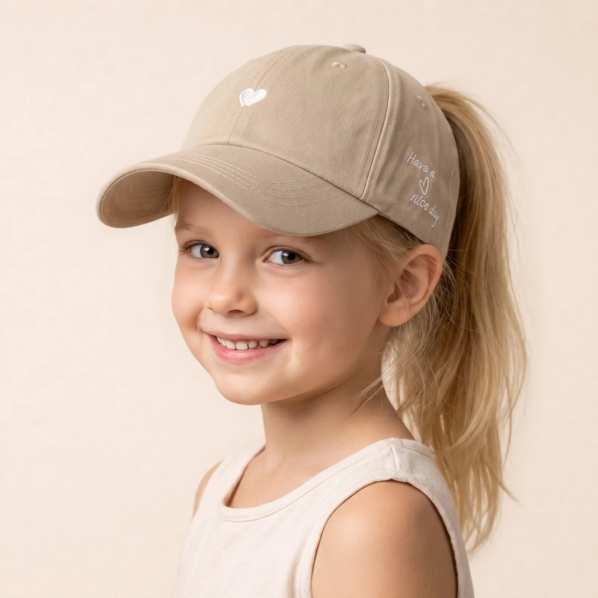 Casquette Fille pour Queue Cheval, porté