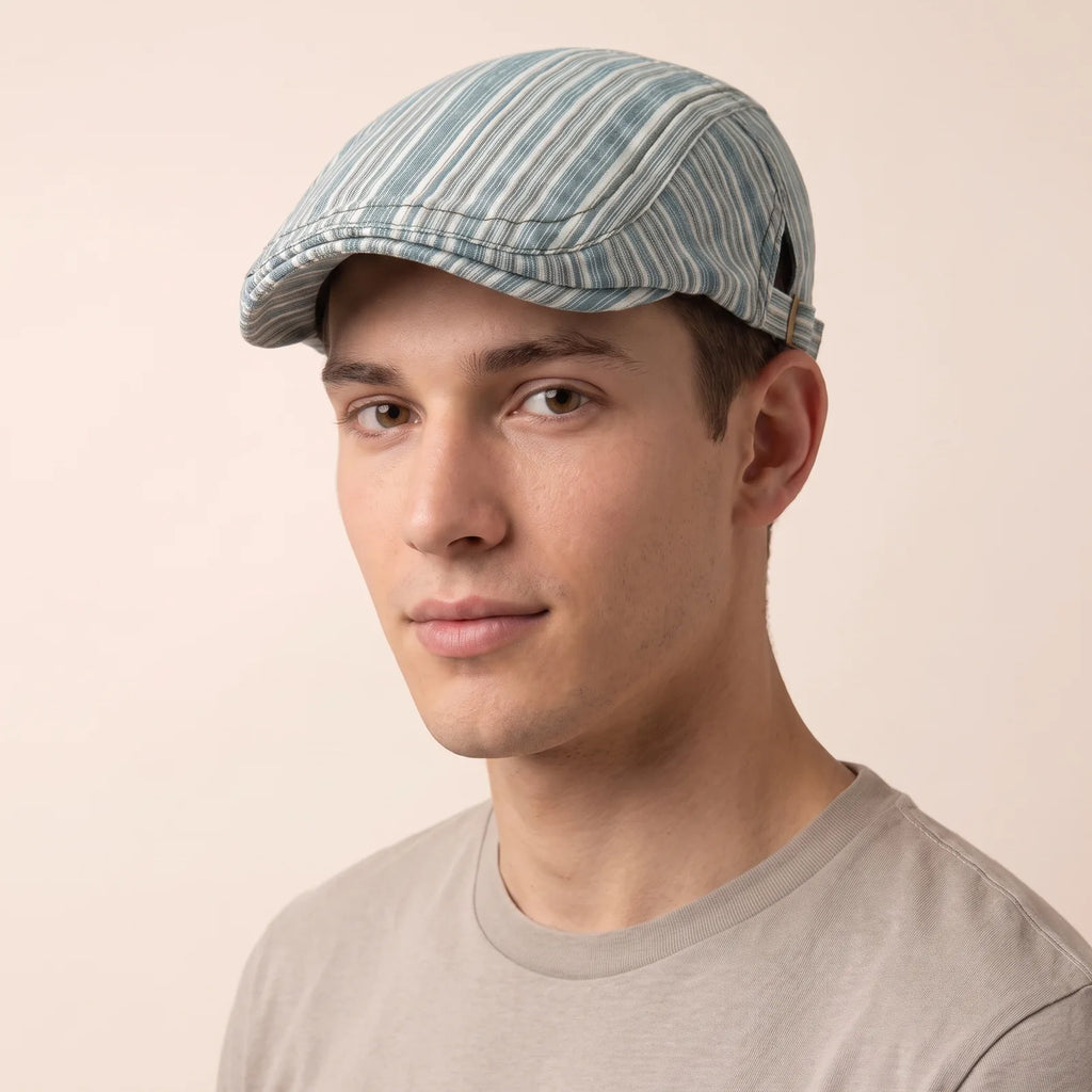 Casquette Gavroche Rayée, porté