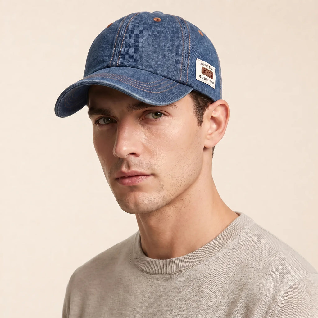 Casquette Jean Vintage, vue de trois-quarts