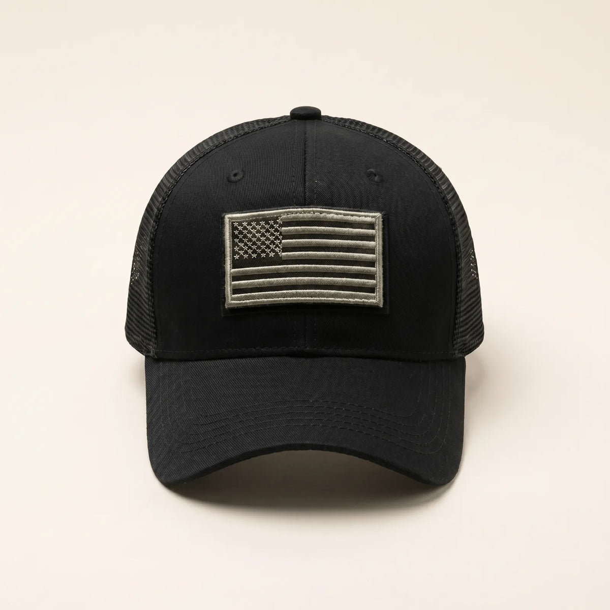 Casquette Militaire Brodée — coloris noir