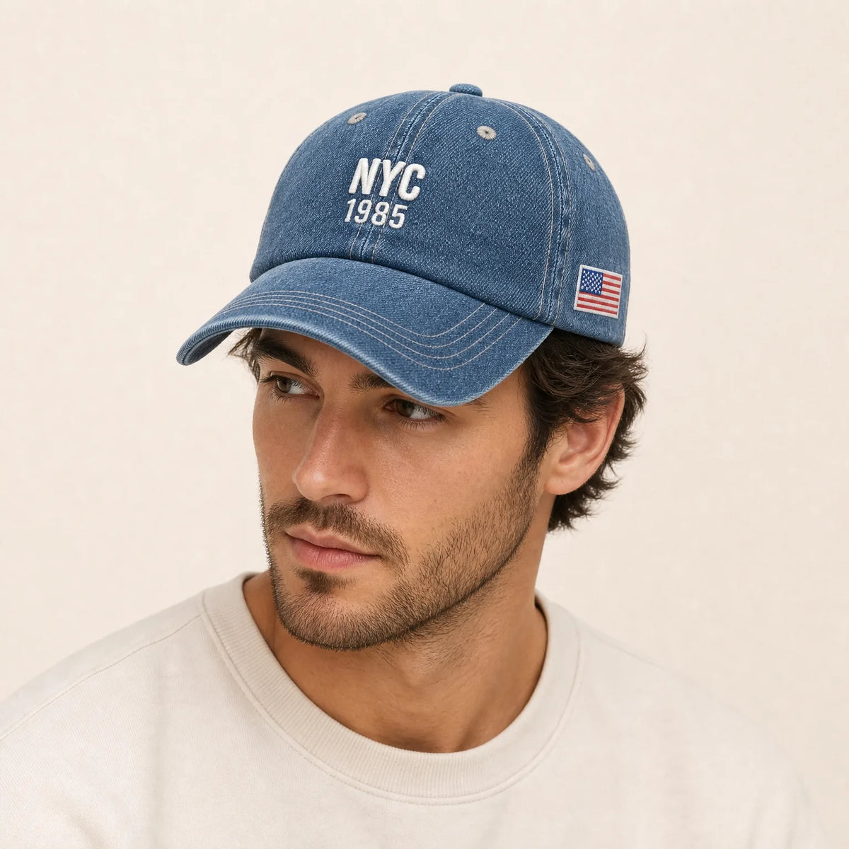 Casquette NYC Drapeau Amérique, porté