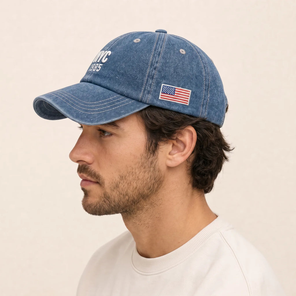 Casquette NYC Drapeau Amérique, vue de trois-quarts