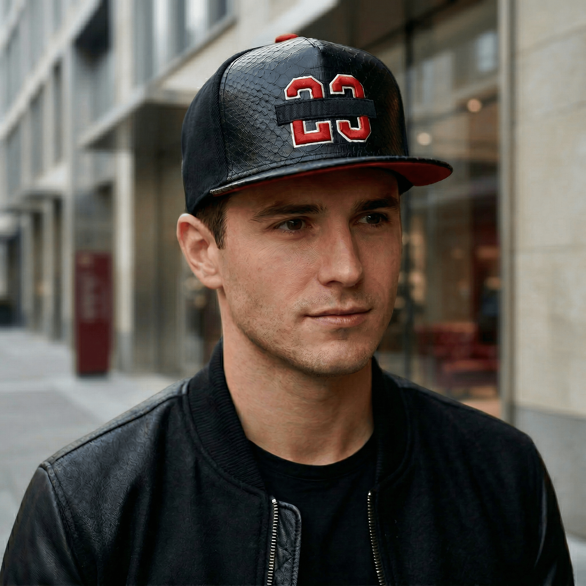 Casquette Plate Cuir Hip-Hop Image