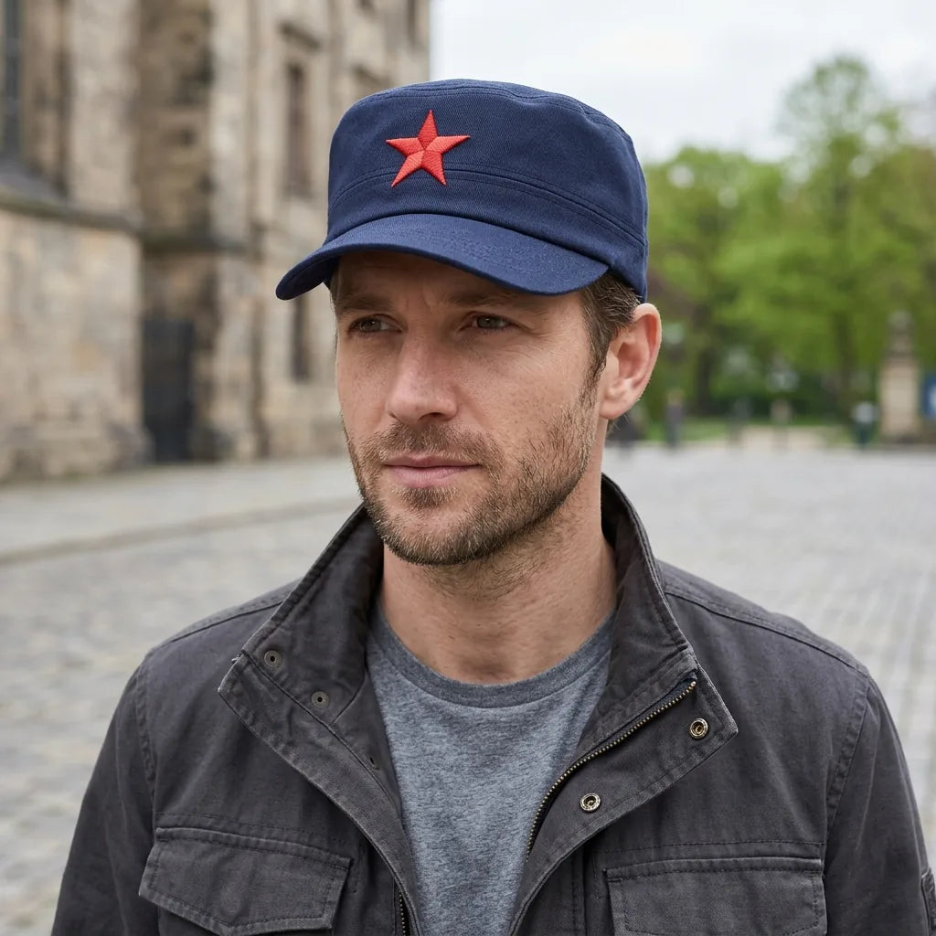Casquette Plate Militaire Sherif, porté