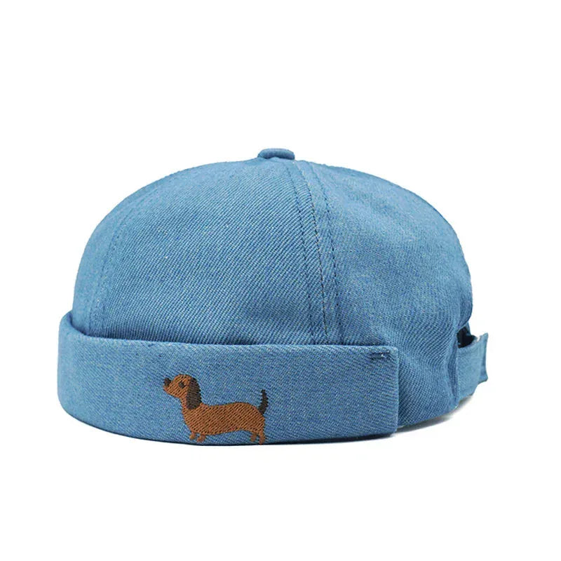 Casquette Sans Visière Brodée — coloris bleu