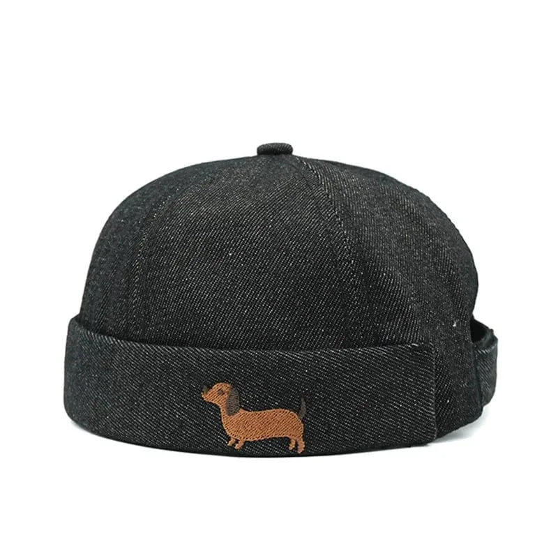 Casquette Sans Visière Brodée — coloris noir