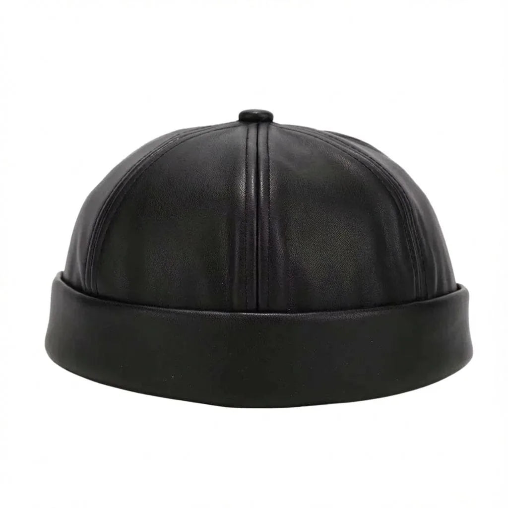 Casquette Sans Visière Cuir — coloris noir