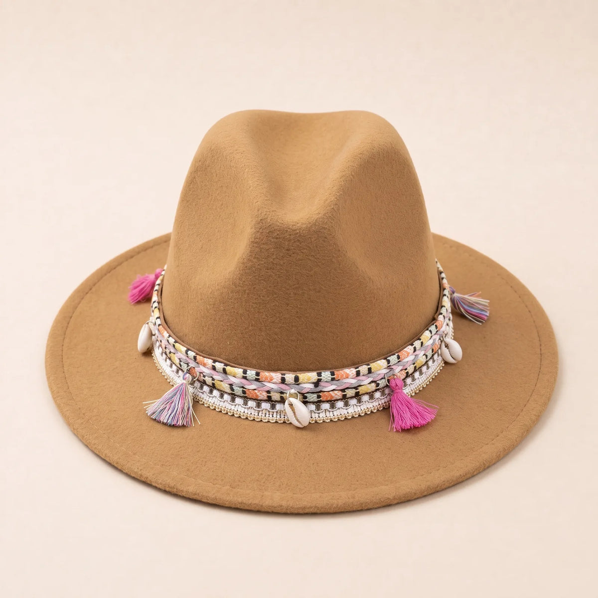 Chapeau avec Ruban Tressé — coloris marron