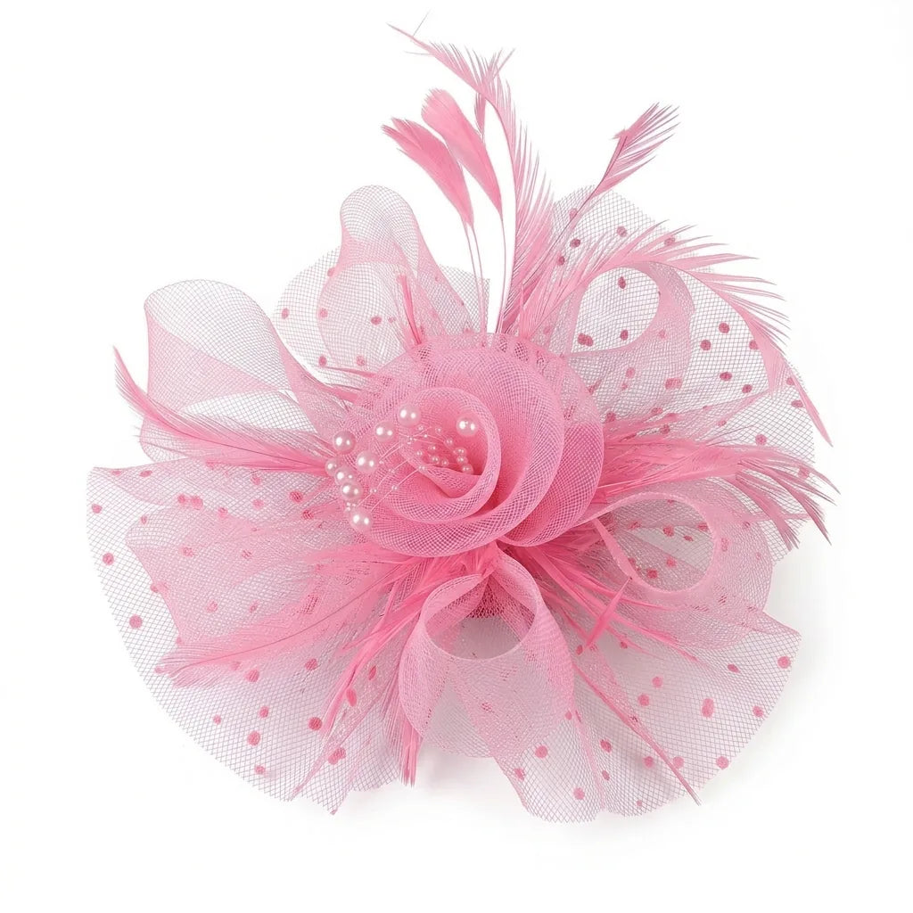 Chapeau Bibi à Voilette — coloris rose