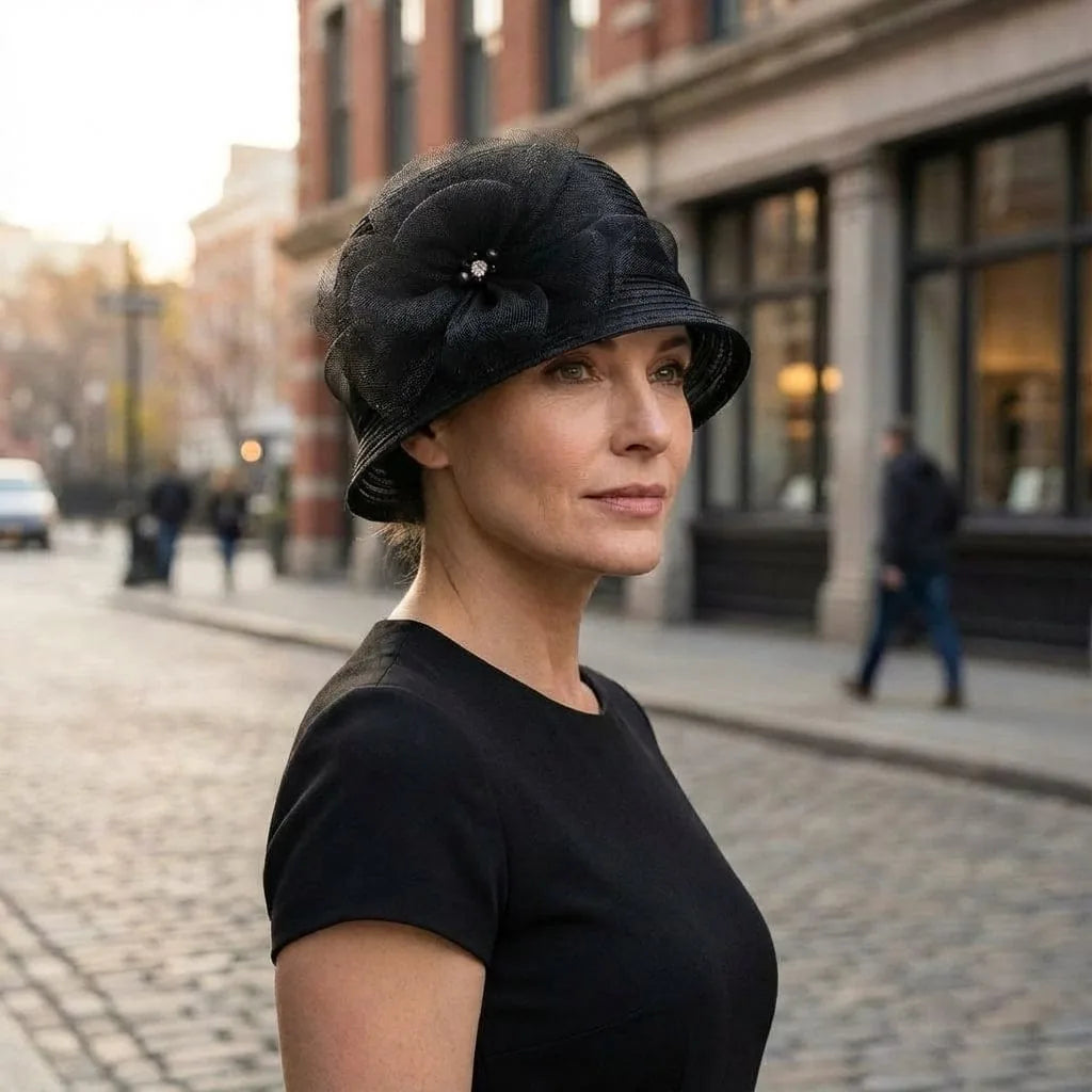 Chapeau Bibi Années 40, porté