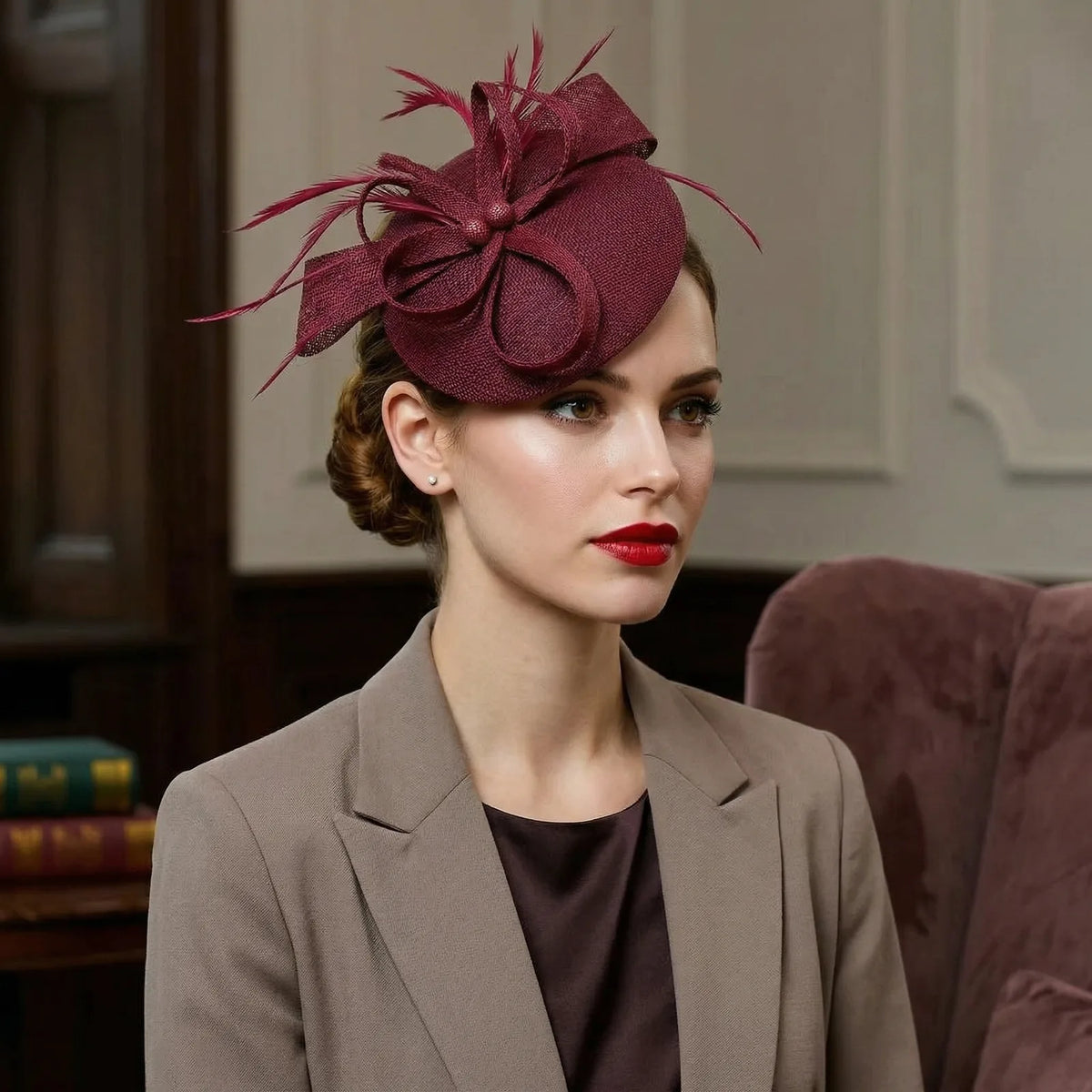 Chapeau Bibi Invité Mariage, porté