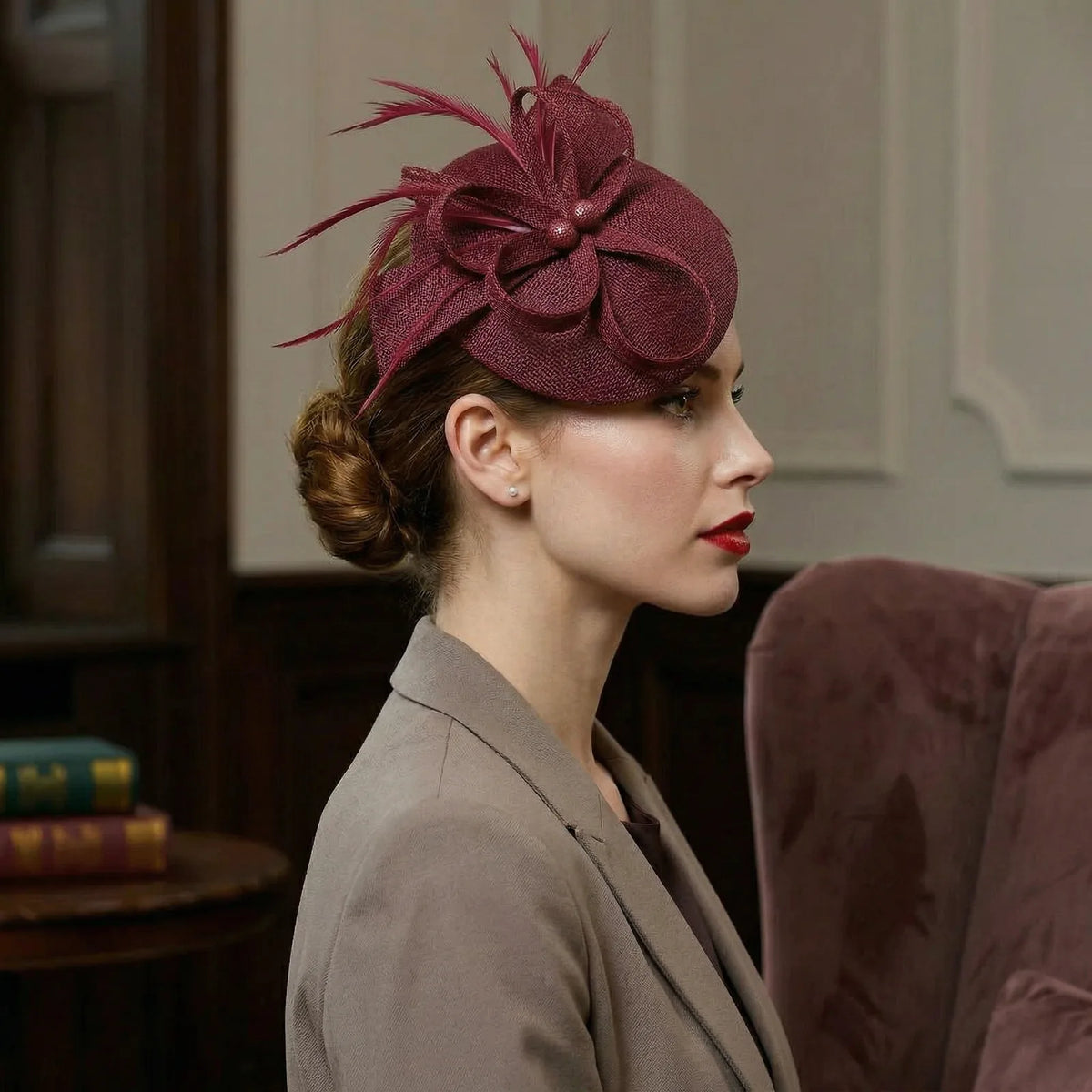 Chapeau Bibi Invité Mariage, vue de trois-quarts
