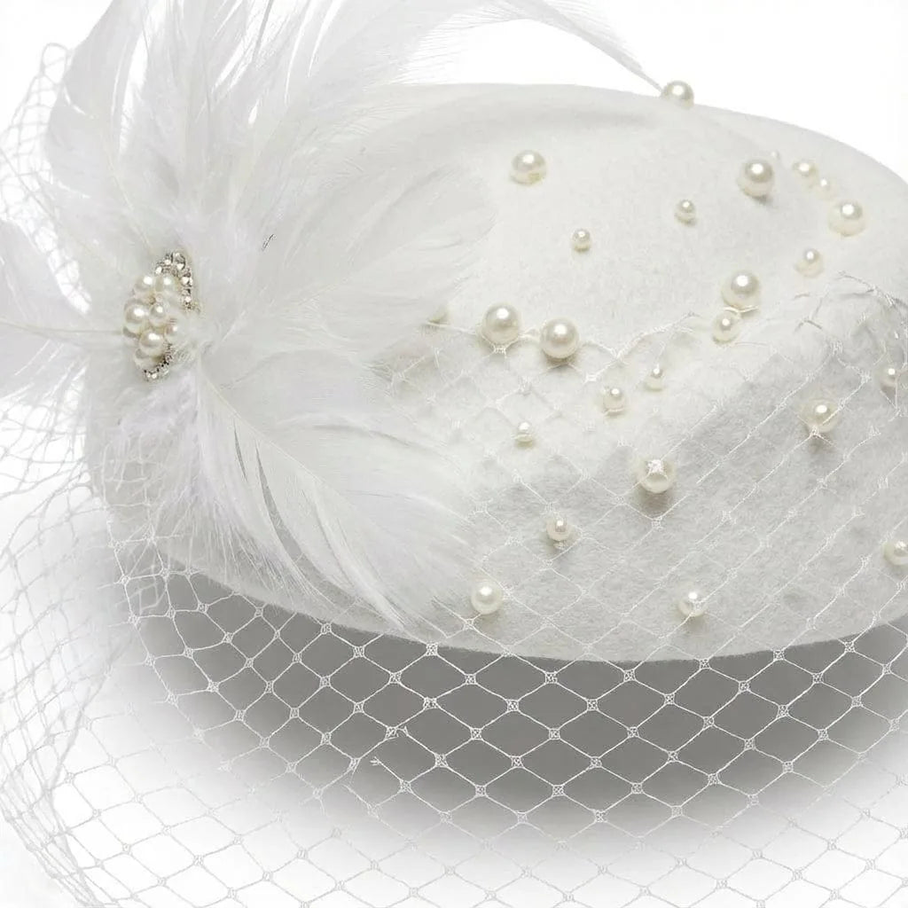 Chapeau Bibi Mariage, vue de trois-quarts