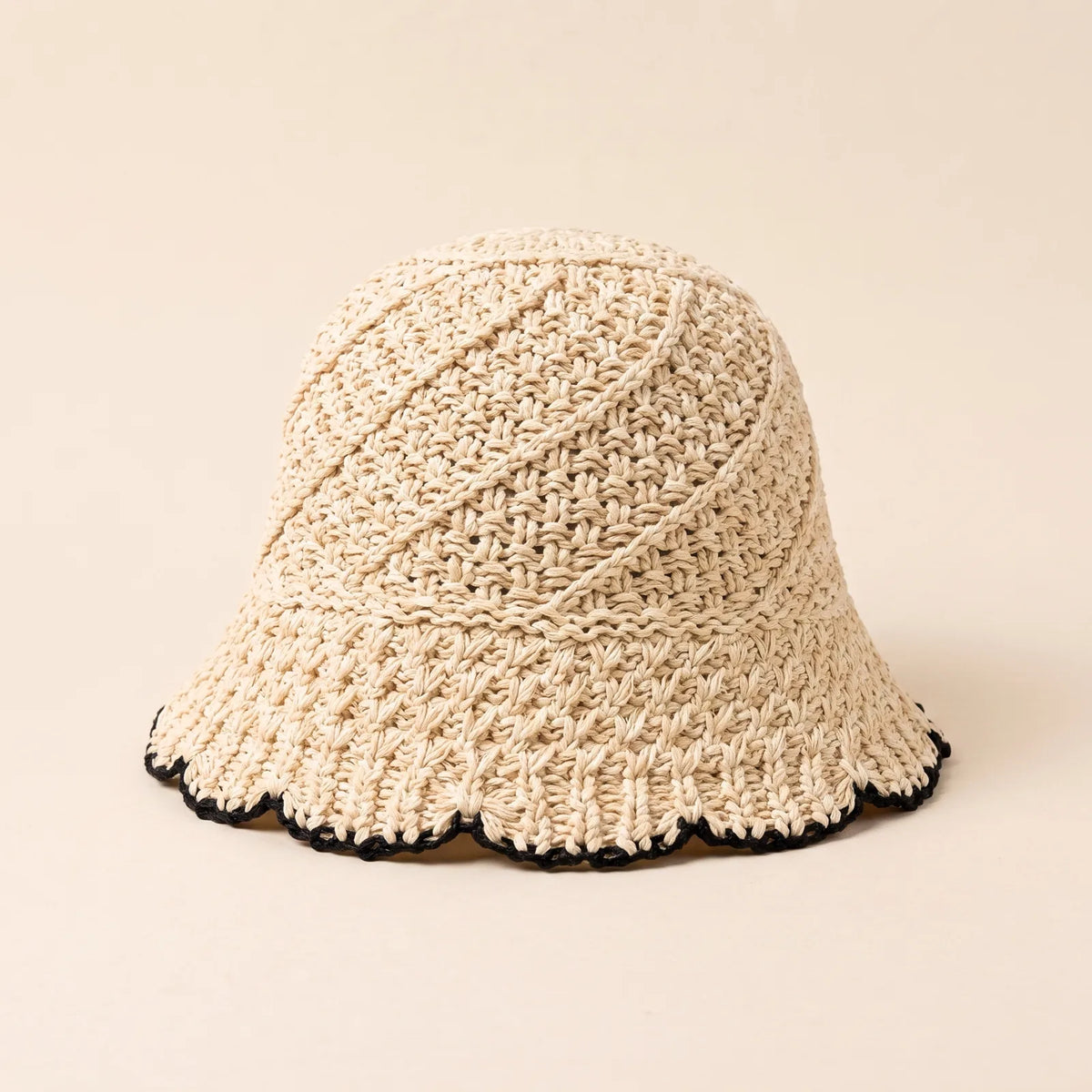 Chapeau Bob en Paille Pliable — coloris beige