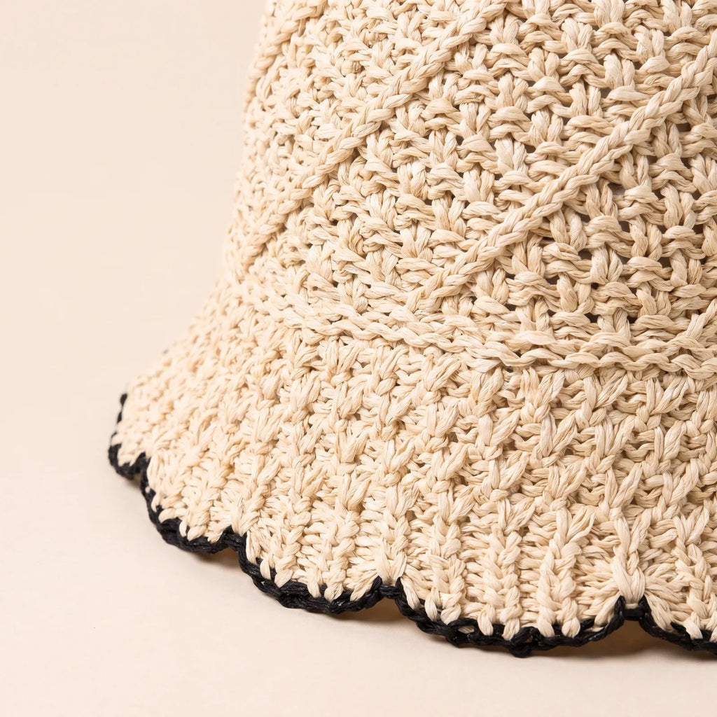 Chapeau Bob en Paille Pliable, vue de détail