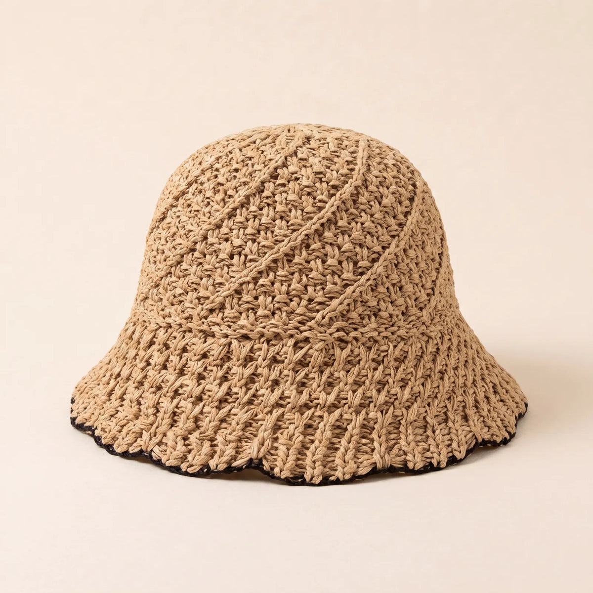 Chapeau Bob en Paille Pliable, de dos