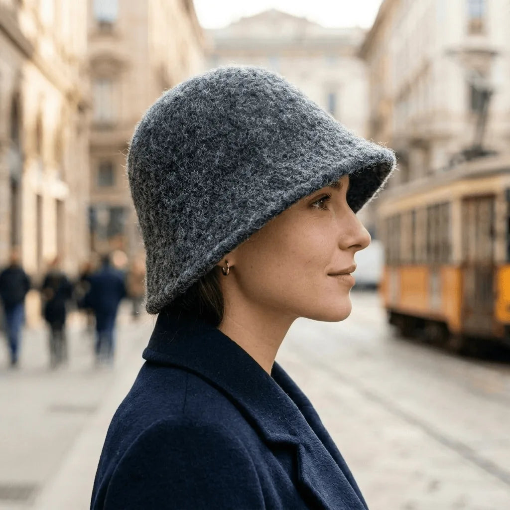 Chapeau Bob Femme Laine, vue de trois-quarts