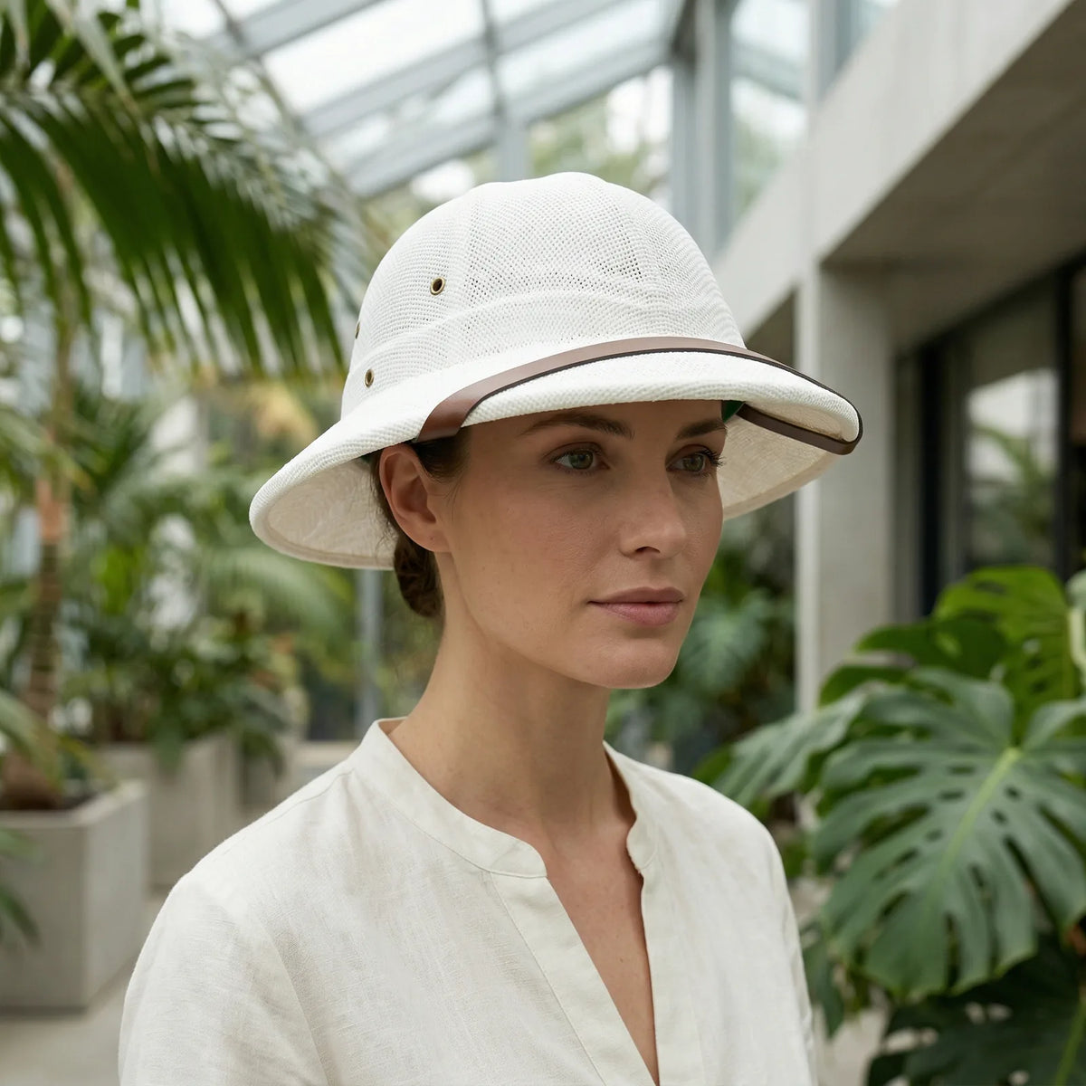 Chapeau Bob Paille Vintage, porté