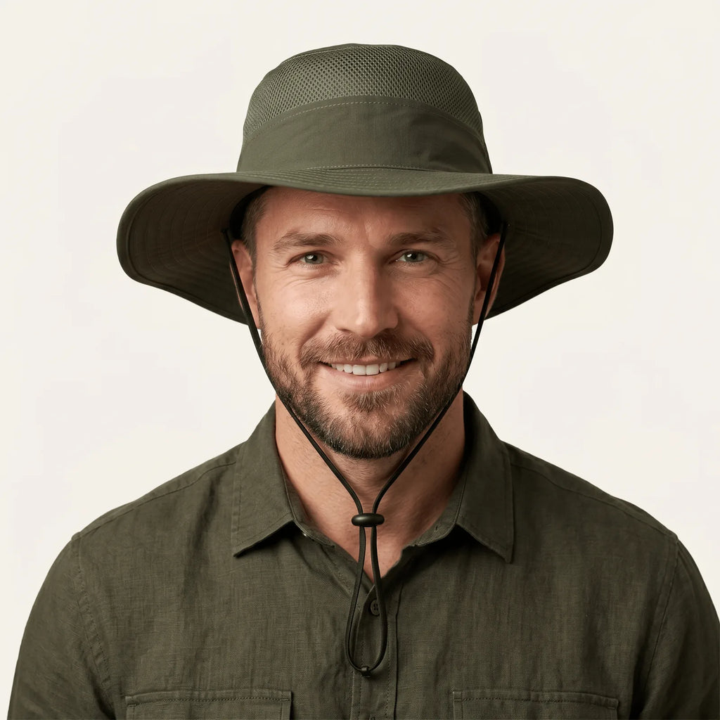 Chapeau Bob Pêche, porté