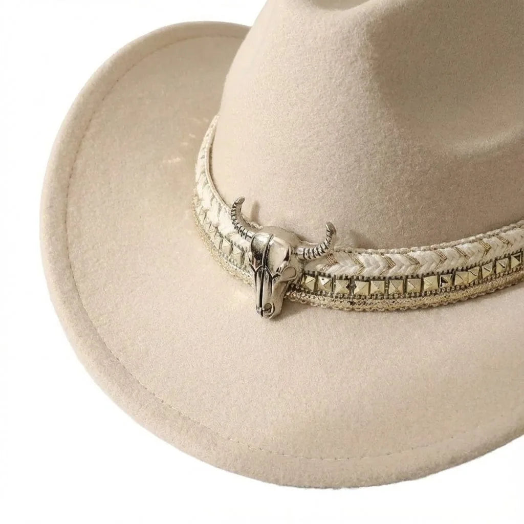 Chapeau Cowboy Bord Roulé, vue de trois-quarts