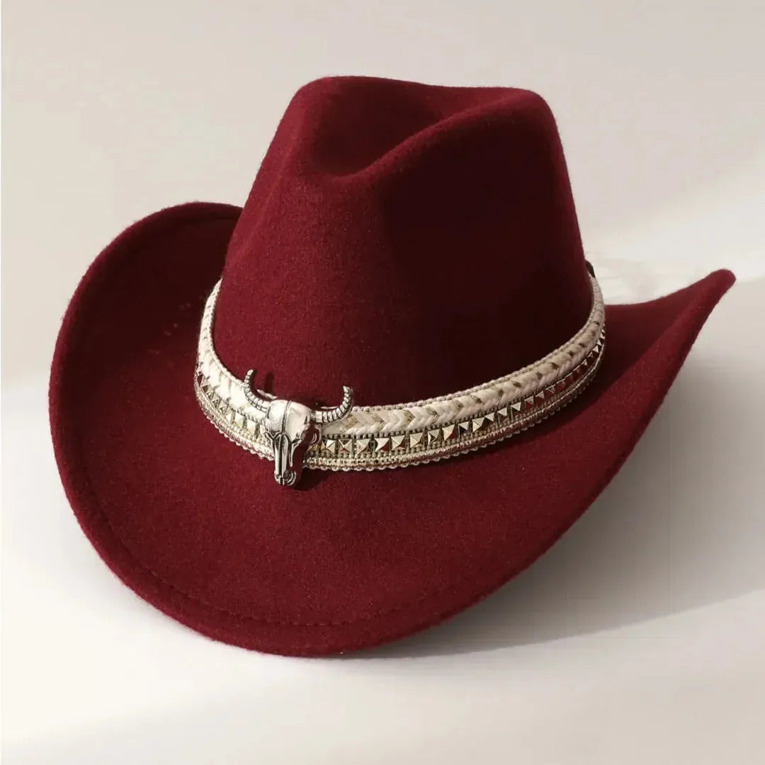Chapeau Cowboy Bord Roulé — coloris rouge