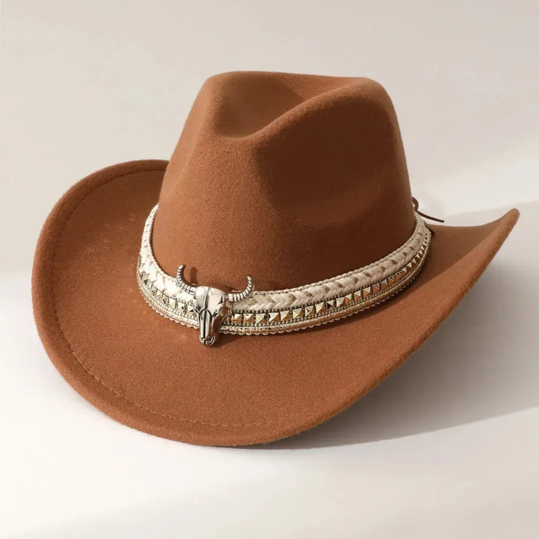 Chapeau Cowboy Bord Roulé — coloris brun