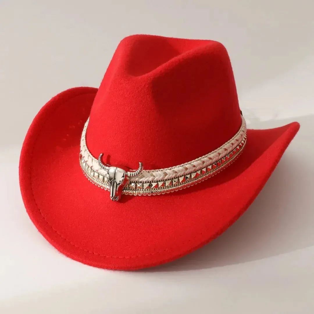 Chapeau Cowboy Bord Roulé — coloris rouge