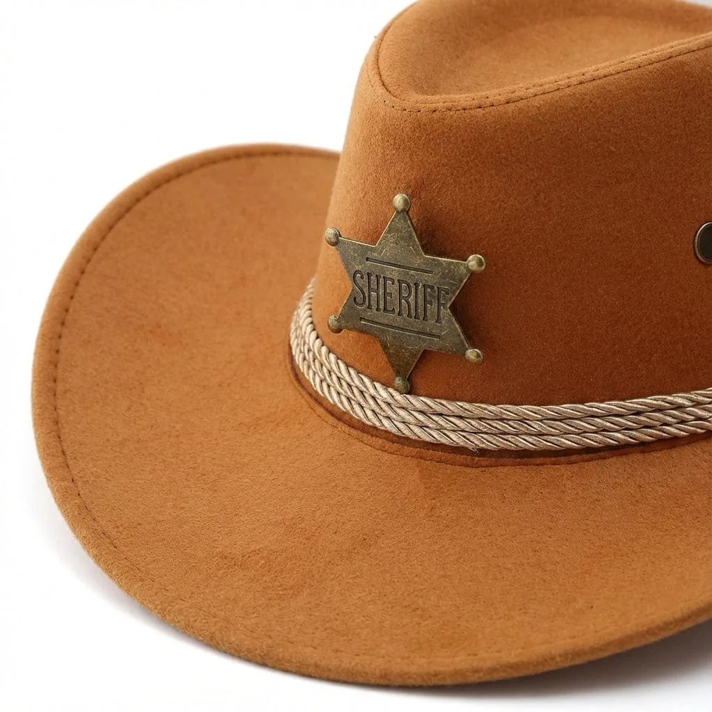 Chapeau Cowboy Shérif, vue de trois-quarts