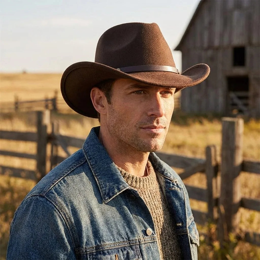 Chapeau Cowboy Simple, porté