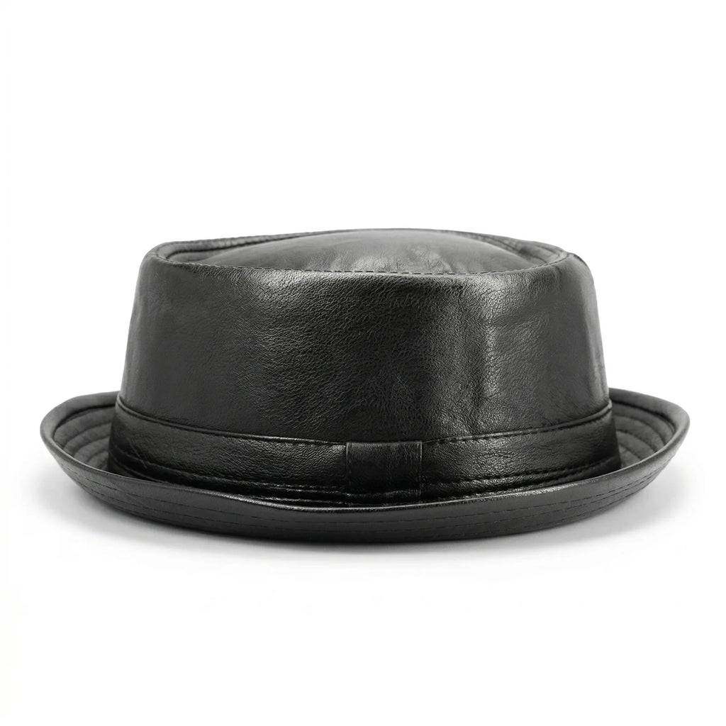 Chapeau Cuir Fedora — coloris noir