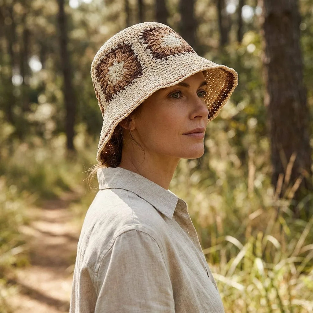 Chapeau de paille Bob, porté