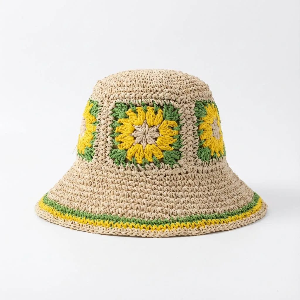 Chapeau de paille Bob — coloris vert