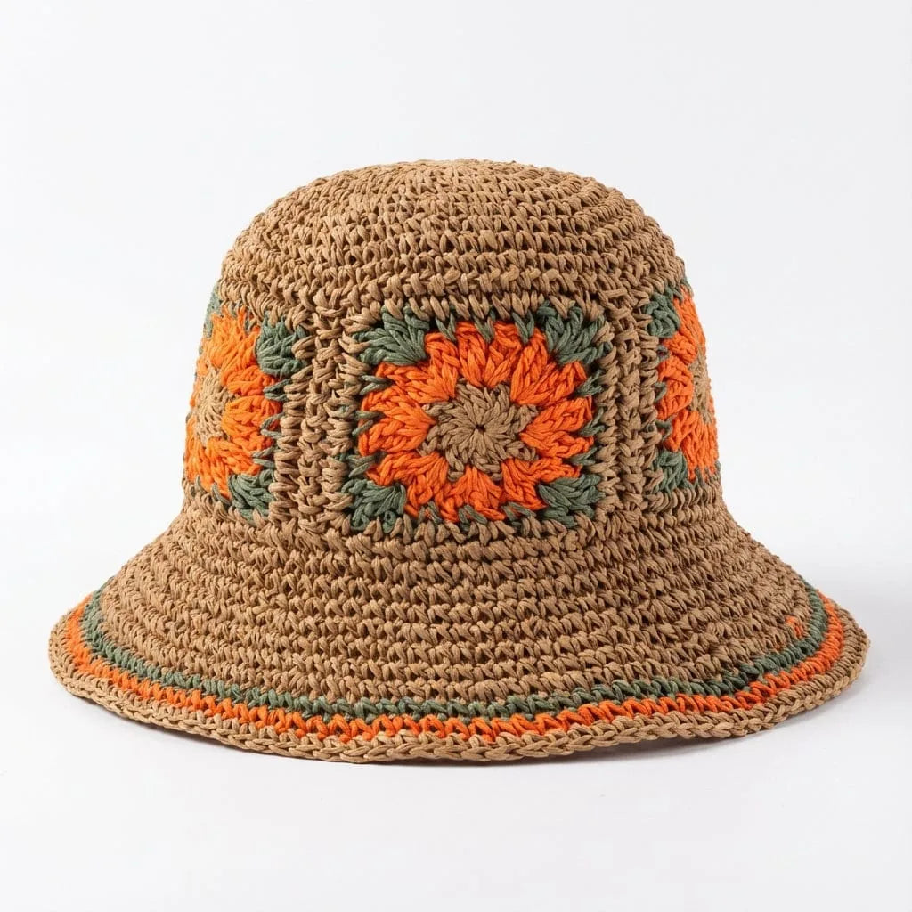 Chapeau de paille Bob — coloris orange