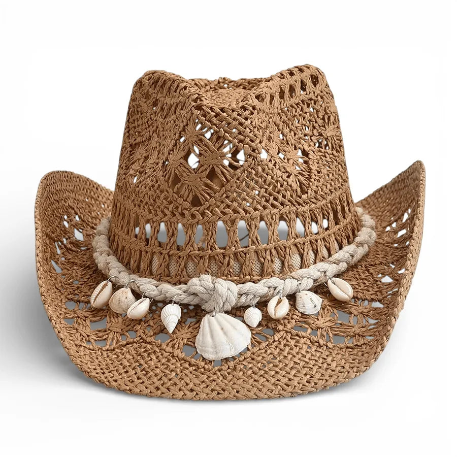 Chapeau de paille Coquillage — coloris kaki