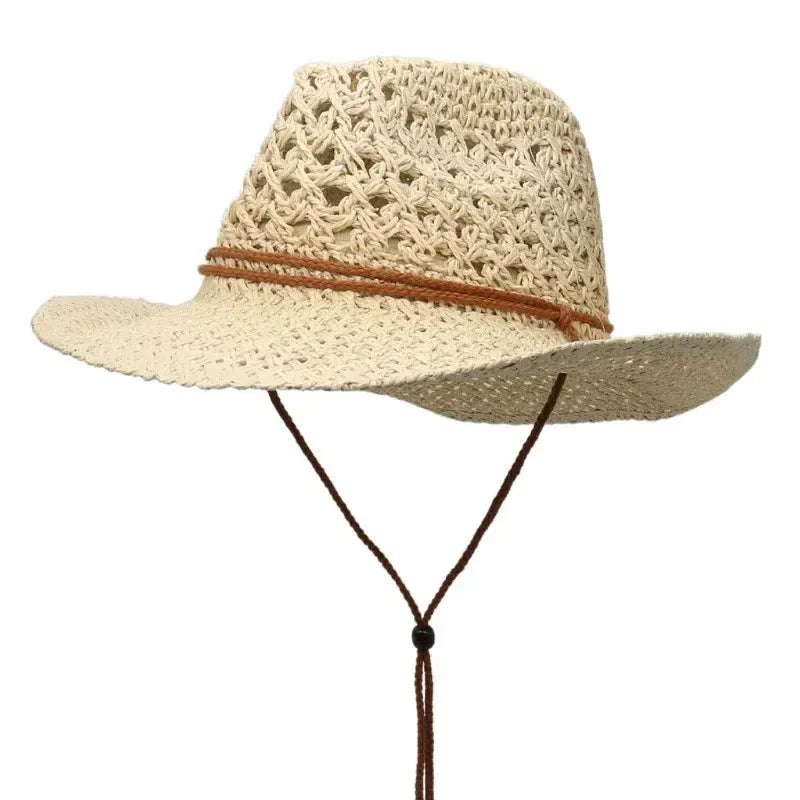 Chapeau de paille Cowboy Femme, vue de détail
