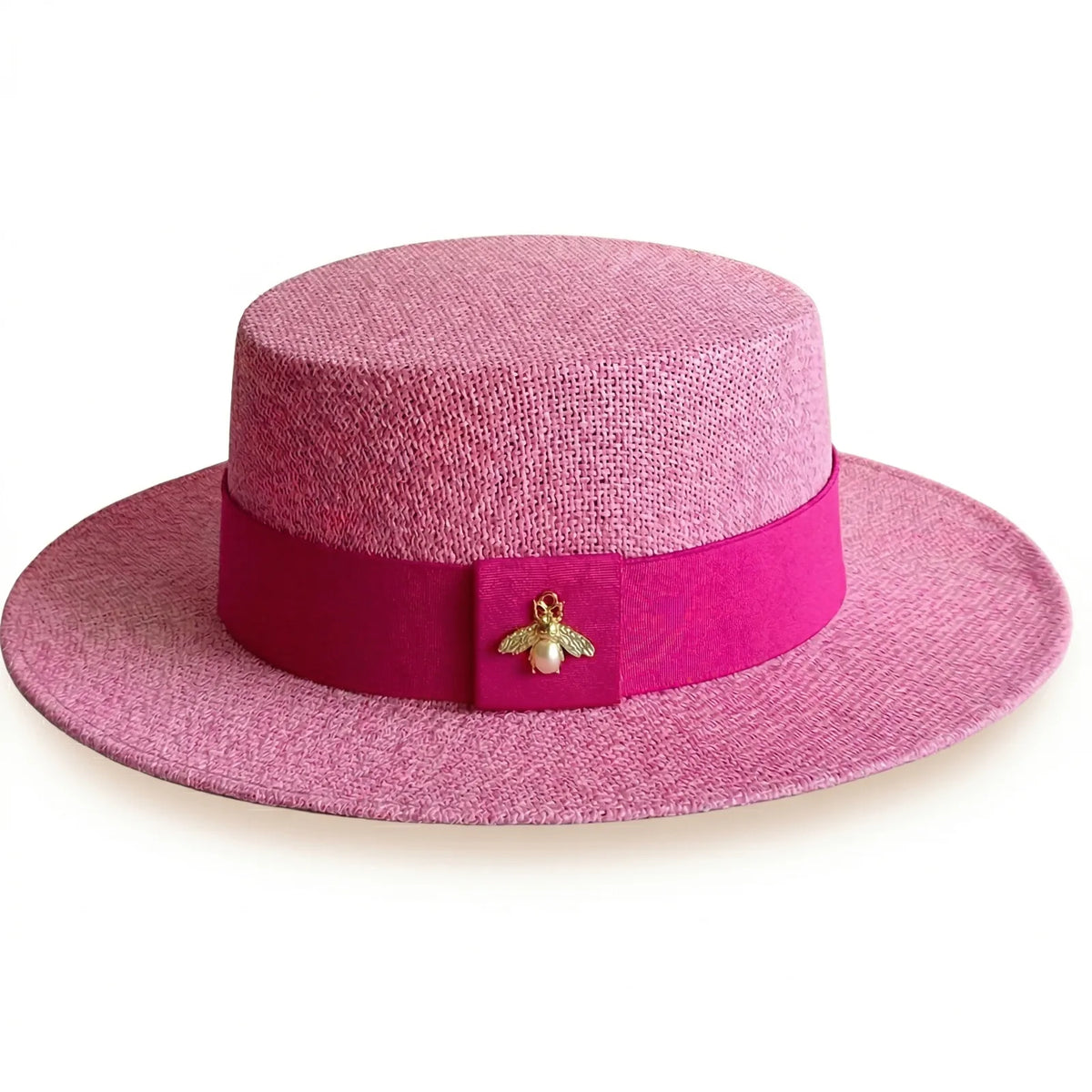 Chapeau de Paille Femme Chic — coloris rose