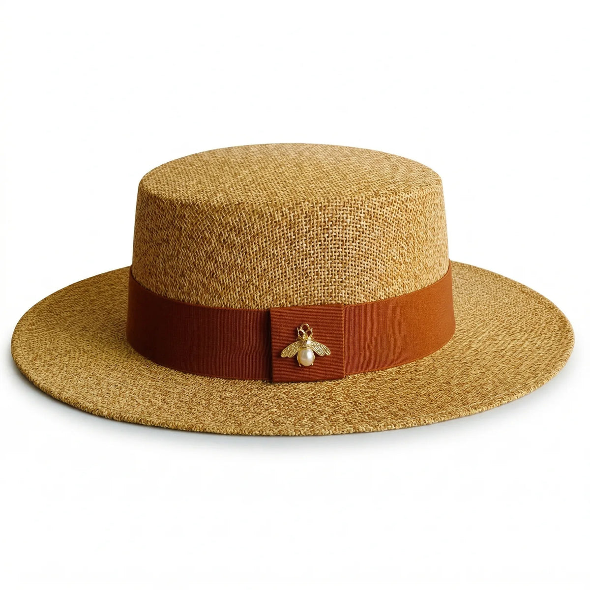 Chapeau de Paille Femme Chic — coloris marron