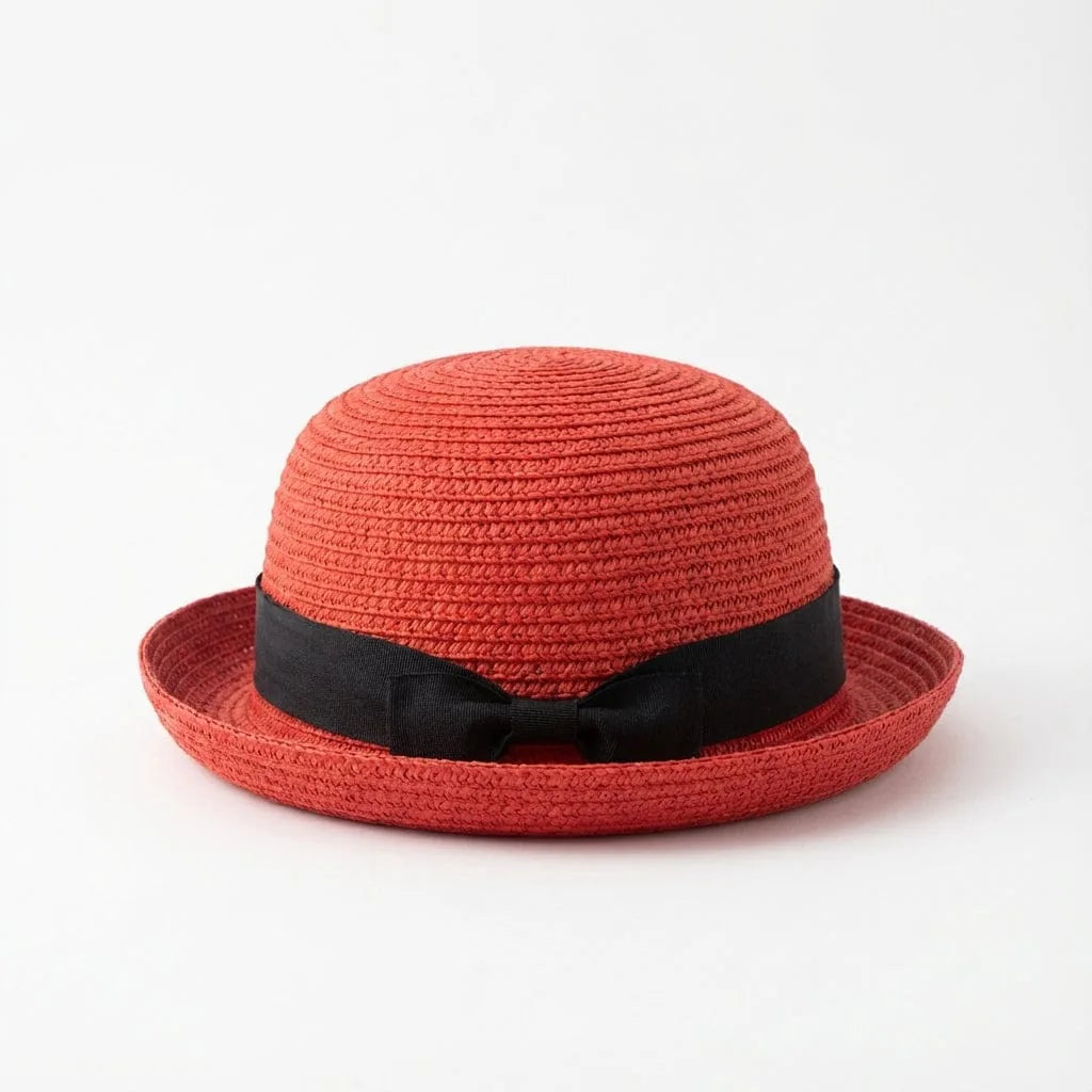 Chapeau de paille Panama — coloris rouge