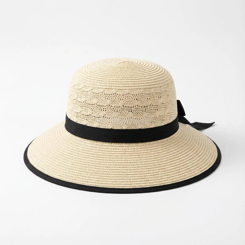 Chapeau de paille Ruban — coloris beige