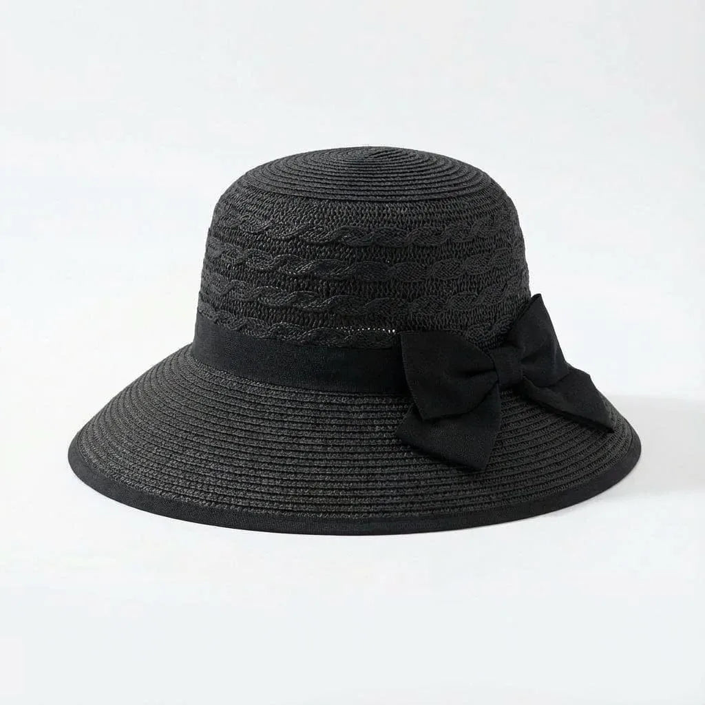 Chapeau de paille Ruban — coloris noir