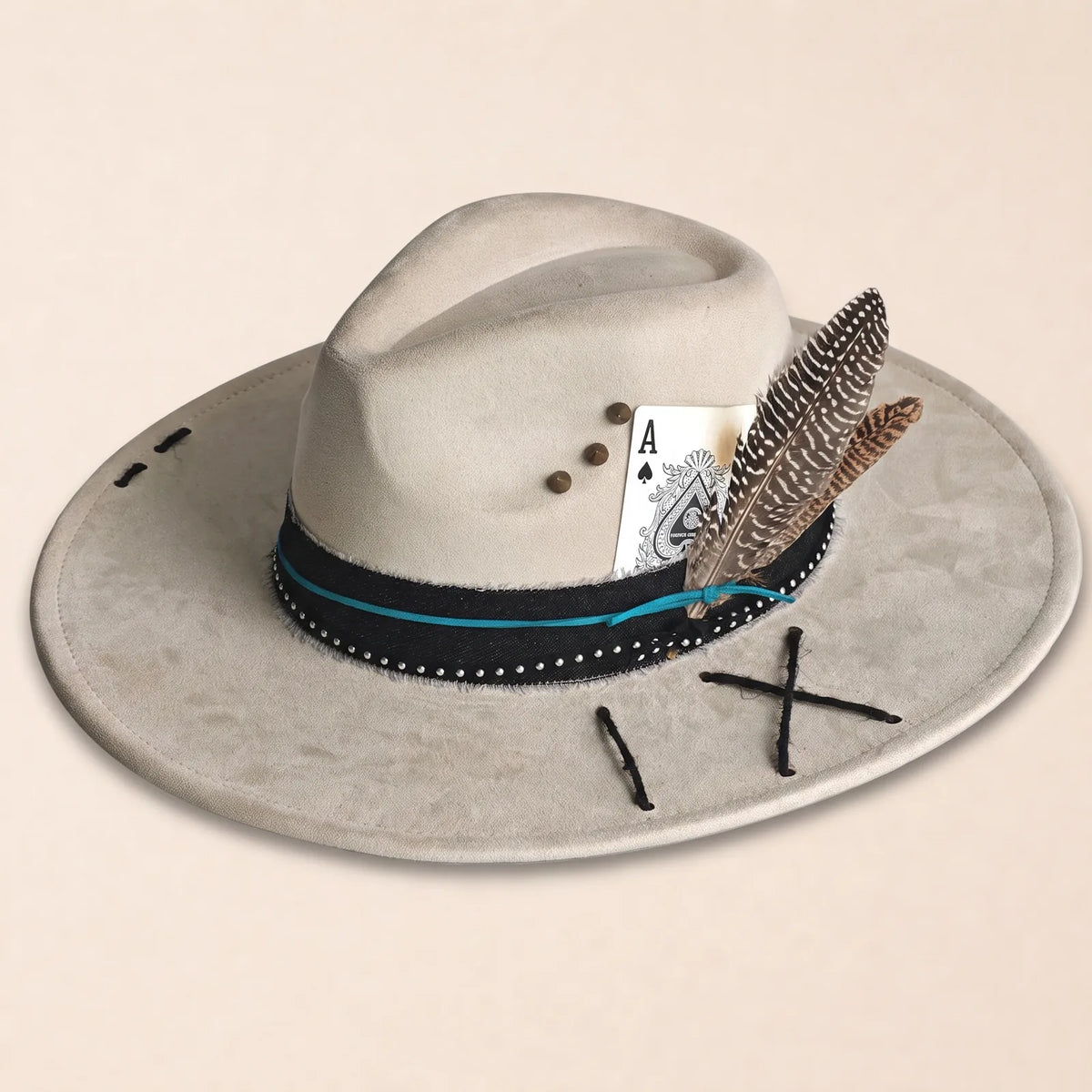 Chapeau Fedora Bord Plat Large — coloris beige