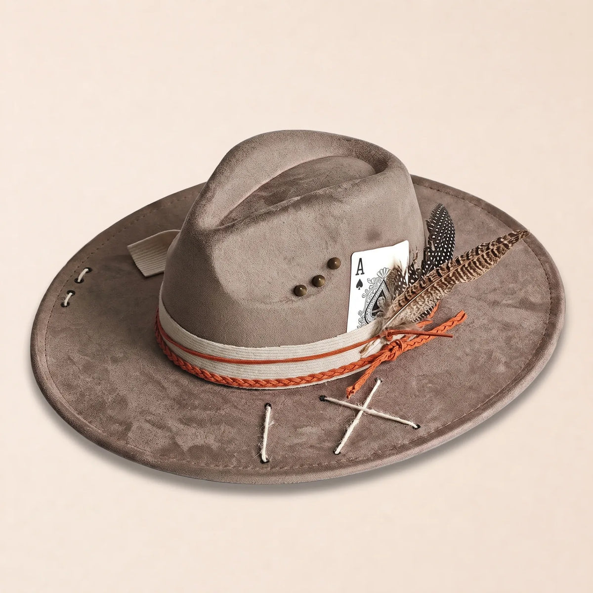 Chapeau Fedora Bord Plat Large — coloris taupe