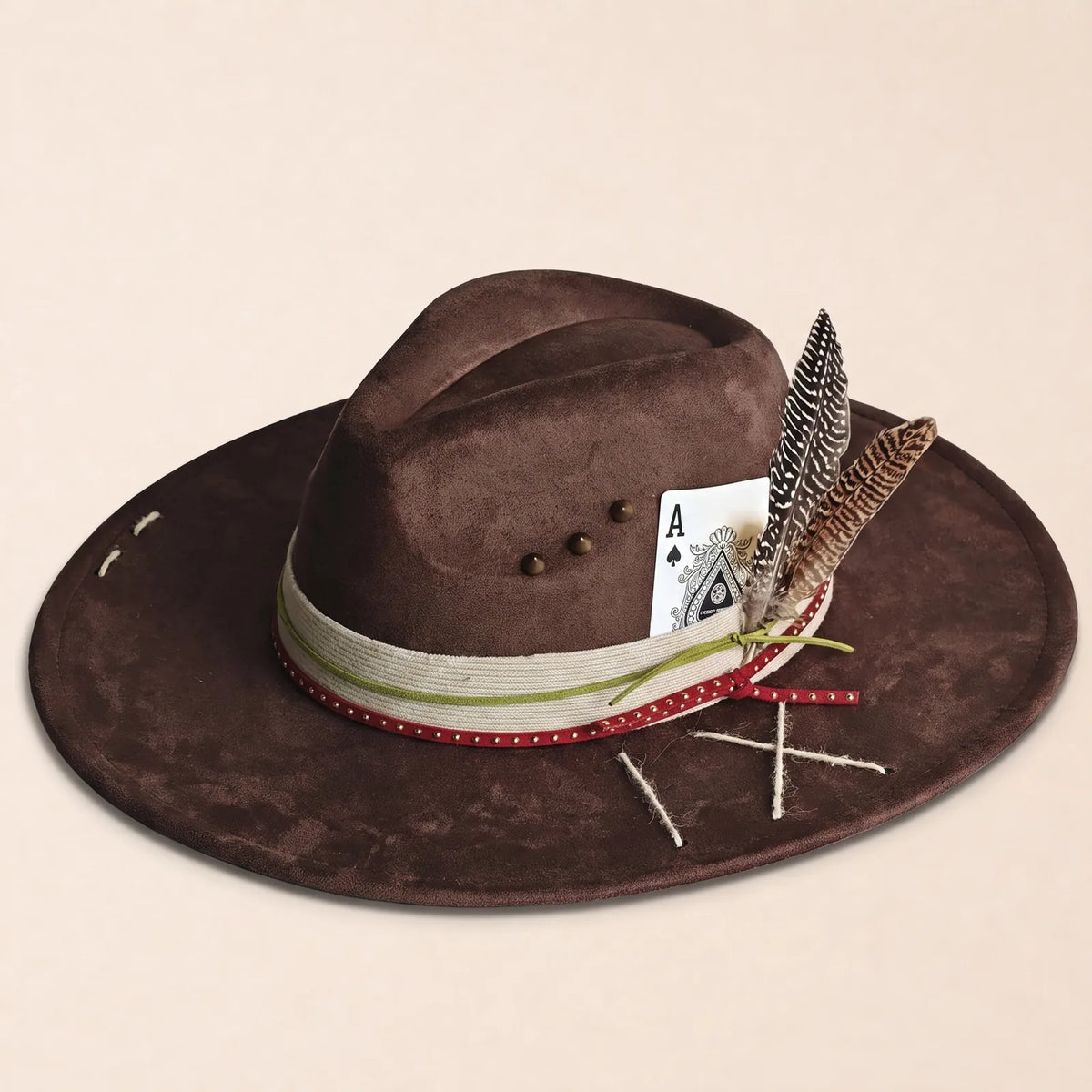 Chapeau Fedora Bord Plat Large — coloris brun