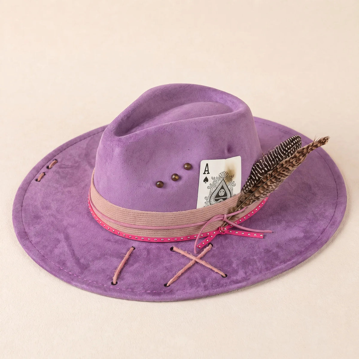 Chapeau Fedora Bord Plat Large — coloris violet