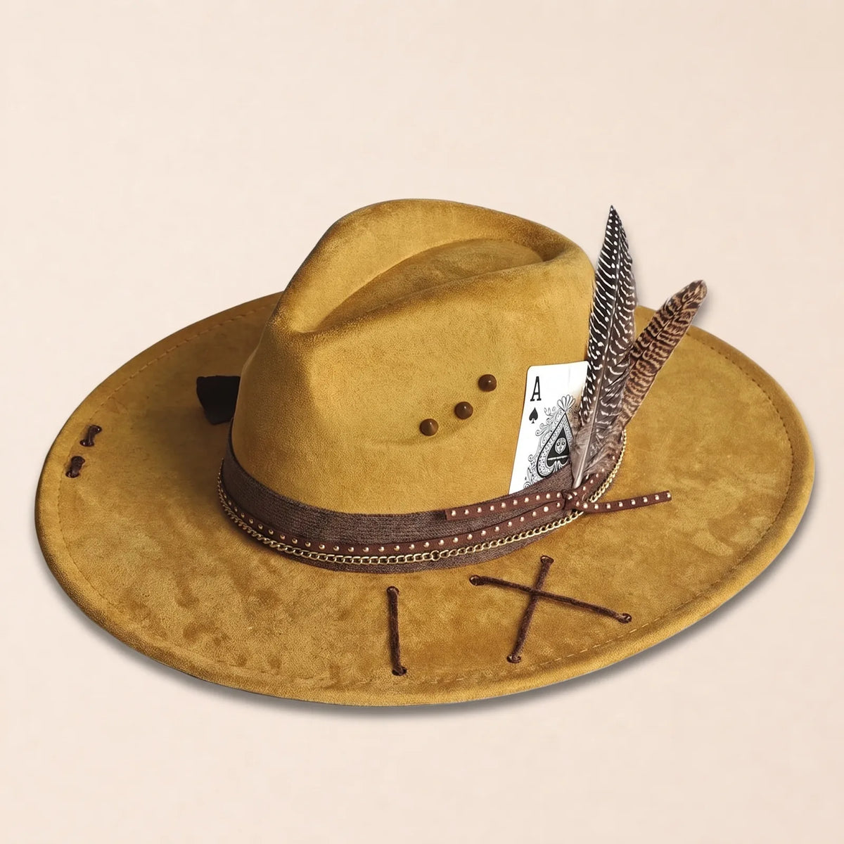 Chapeau Fedora Bord Plat Large — coloris jaune